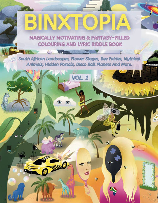 Binxtopia Colouring Book Vol.1: Fairies, music, mythical creatures and fantasy colouring pages and riddle book for adults and teens